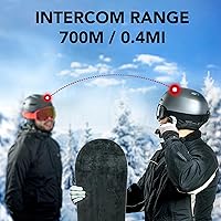 Vista 5 de Sena Snowtalk 2 - Auriculares Bluetooth universales para cascos de nieve con intercomunicador inalámbrico incorporado