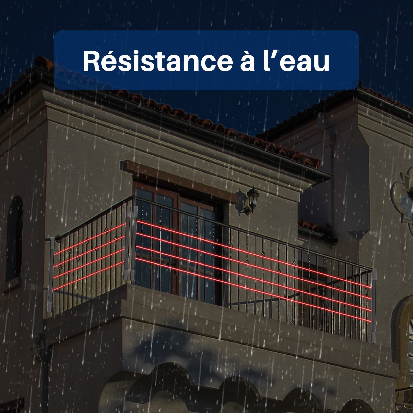 Chuango AID-420 Capteurs Double Faisceaux Infrarouges Invisibles - Détecteur de Présence pour Barrière Clôtures et Portes de Garage - Système d’Alarme Maison avec Distance de Détection 6m