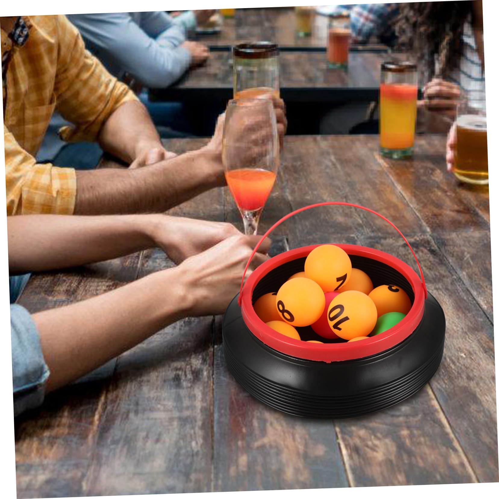 TOYANDONA Lotteriebällen für Unterhaltsame Verlosungen Gelbe Raffle Bälle mit Robustem Eimer für Partys und Veranstaltungen