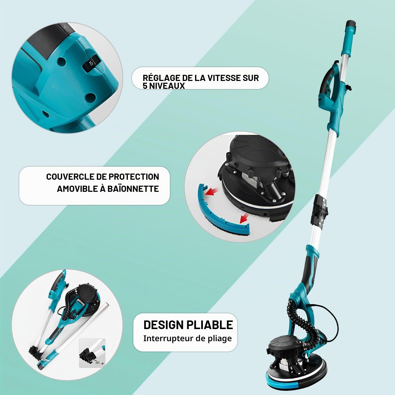 Ponceuse Girafe 850W, Ponceuse Mur et Plafond