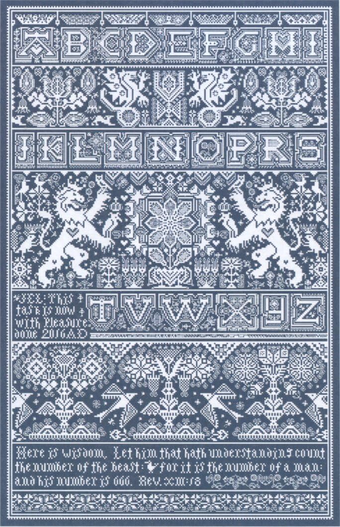 Long Dog Samplers - The Beast - Original Design by Julia Line