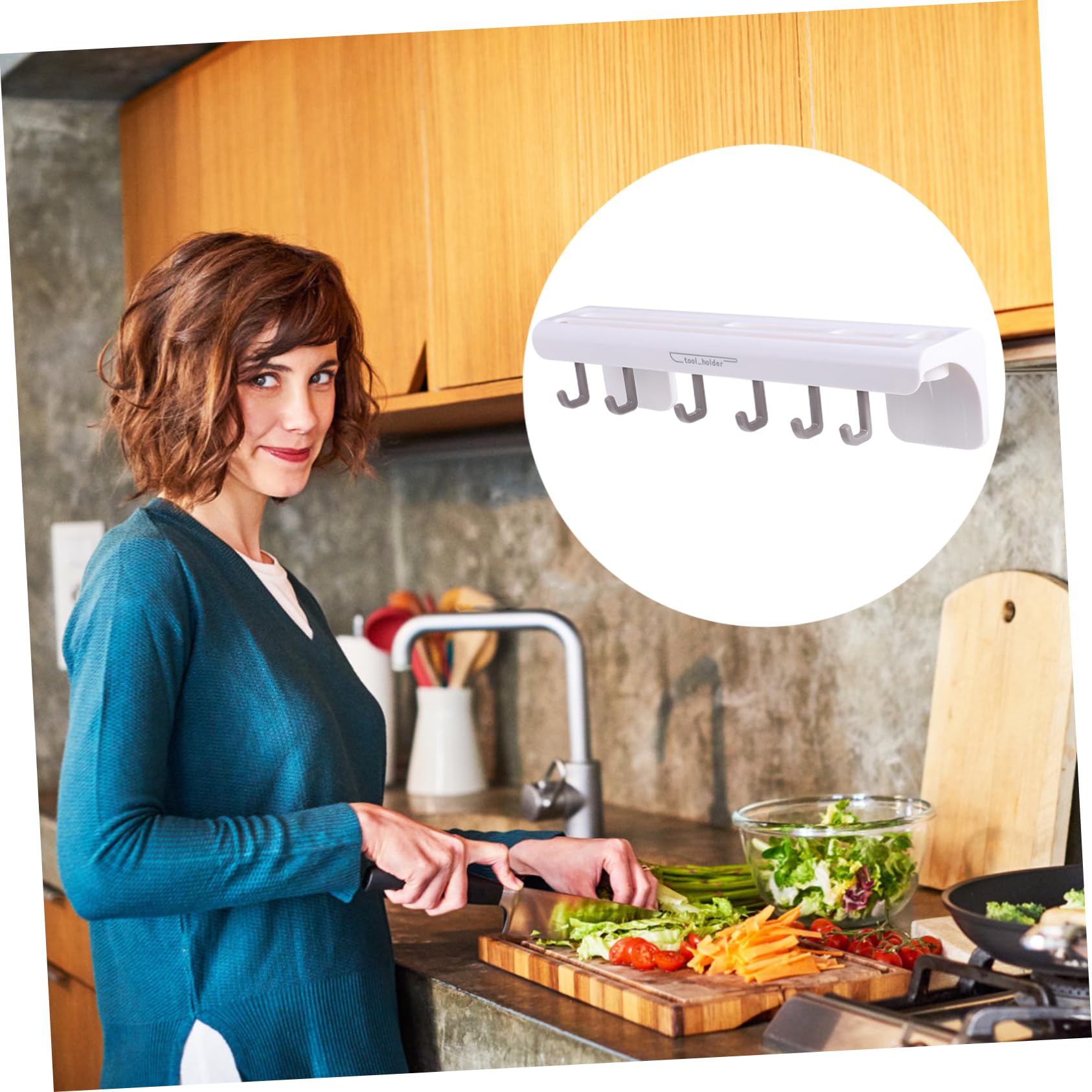 Ciieeo Nail- Cookware Stand Utensil Holder for Countertop Compact Kitchen Storage