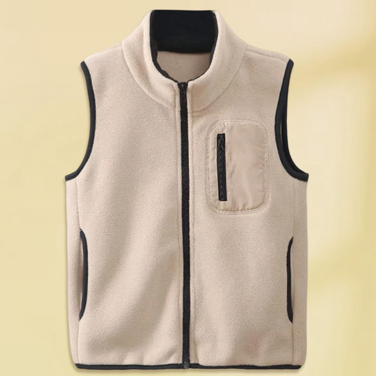 Generisch Garçons Gilet Polaire Enfant Chaud Doublé Sans Manches avec Fermeture Éclair pour Activités de Plein Air