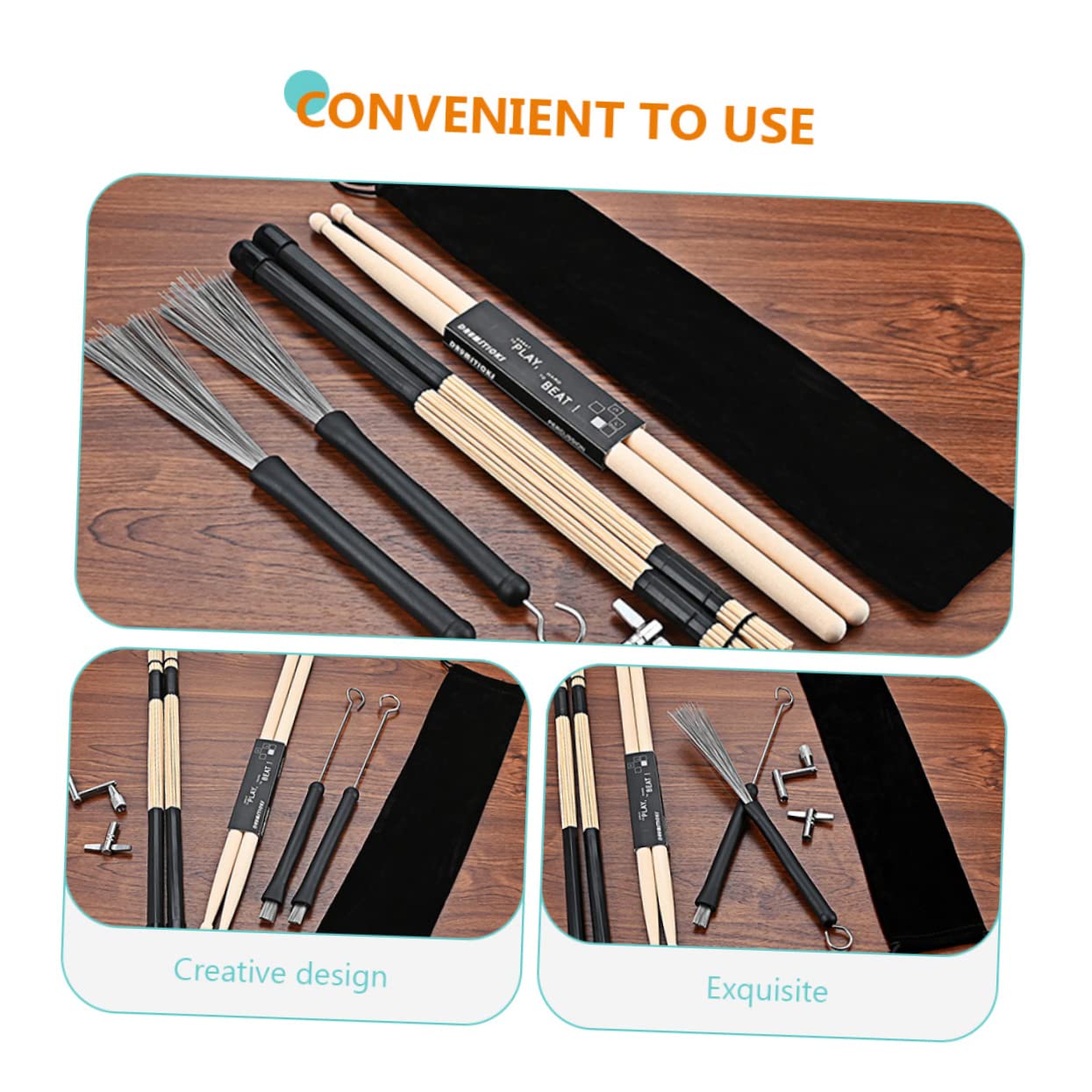 Abaodam Kit Accordatore Per Batteria Multiuso 1 Set Di Accessori Per Batteria Spazzola Per Esercitarsi