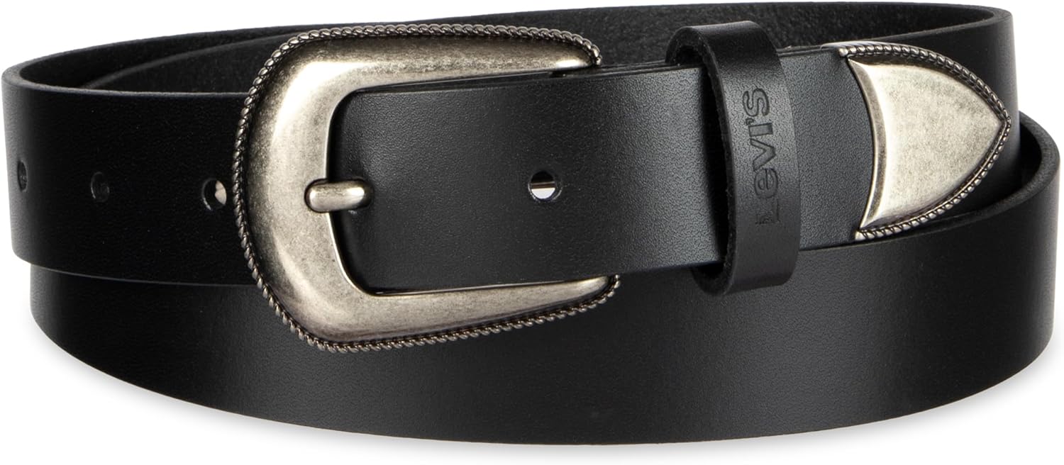 Levi's womens Slim Casual Western Style Leather Jean Belt With Metal Tip – Regular & Plus Sizes