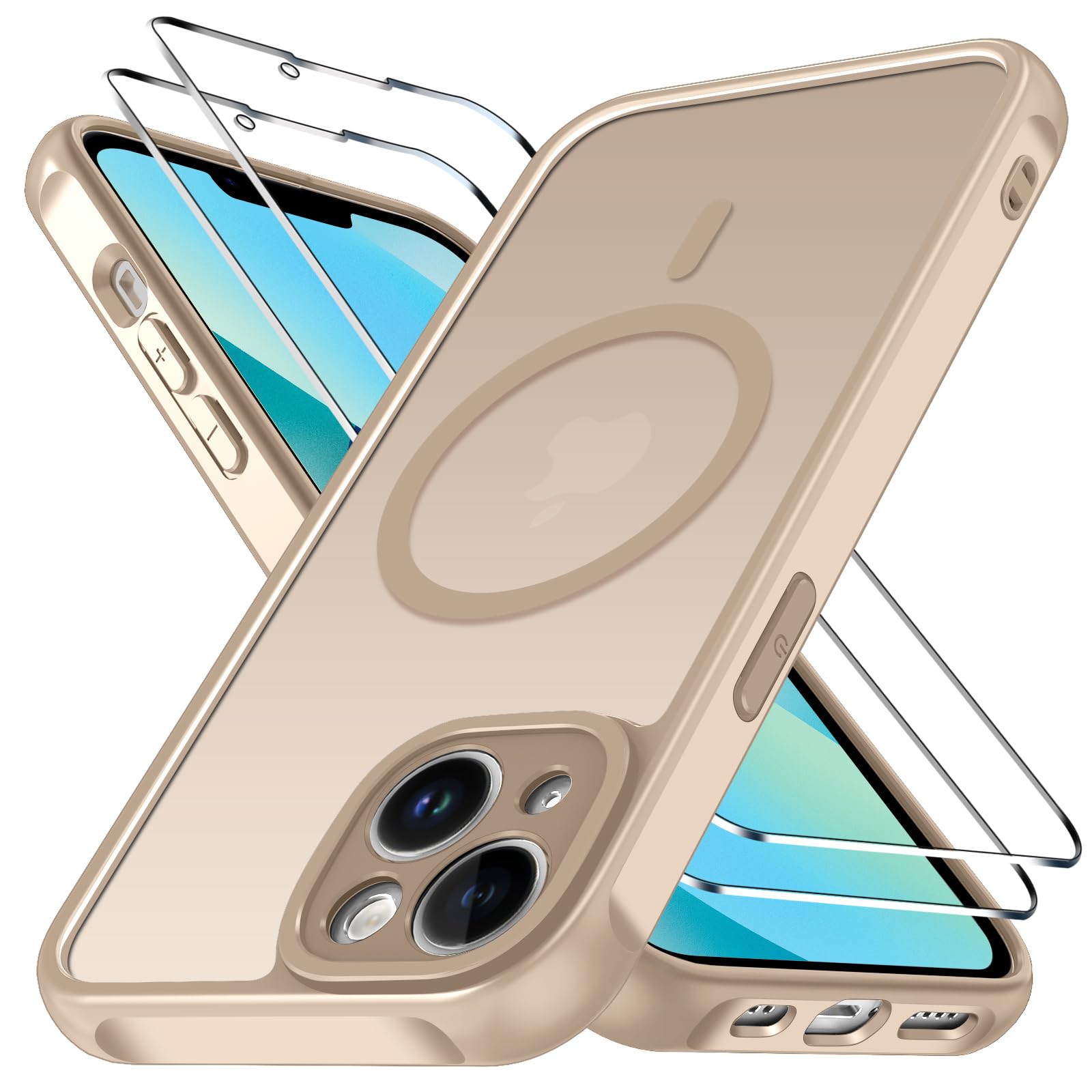 ivoler für Samsung Galaxy S25 Hülle, 1 Magnetisch Handyhülle mit 2 Stück Panzer Schutz Glas, [Kompatibel mit MagSafe] [Militärischer Schutz] Stoßfest Transparent Schutzhülle Klar Durchsichtige Case