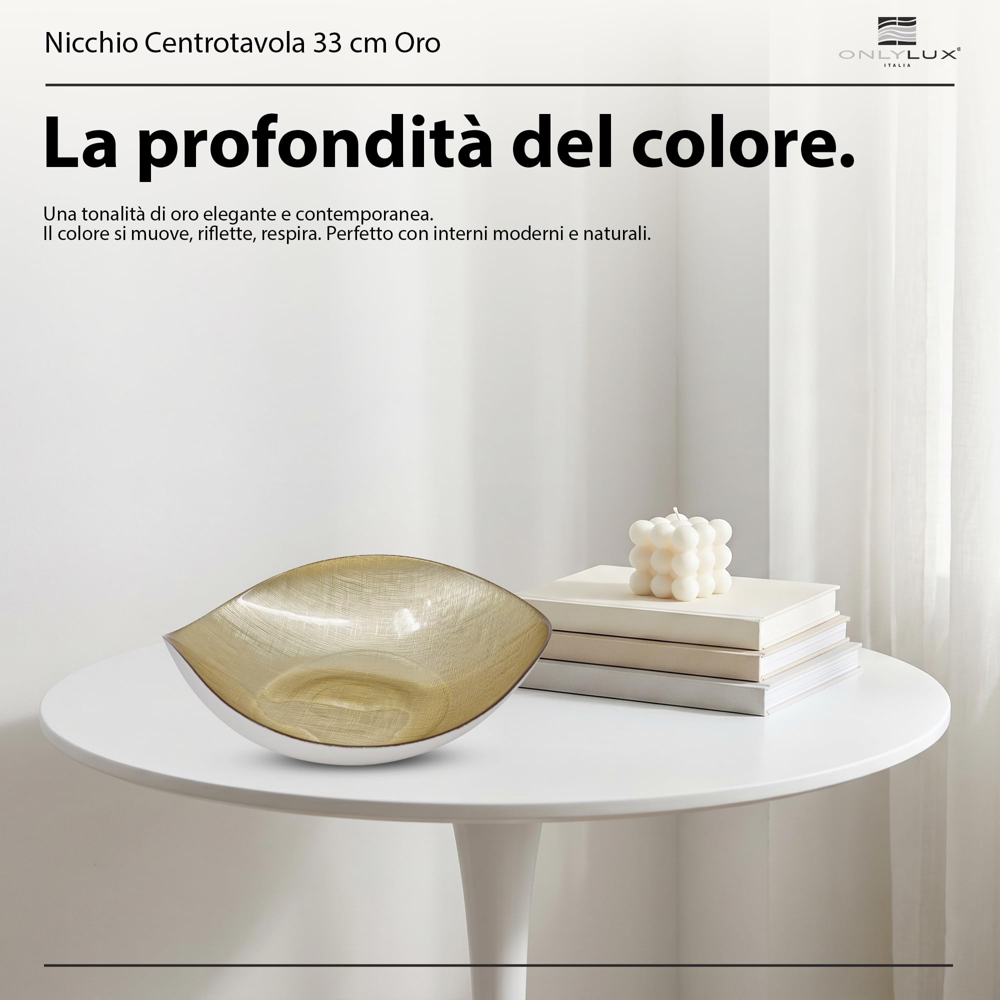 Onlylux Centrotavola Nicchio in Vetro Centrifugato Artigianale 33 cm