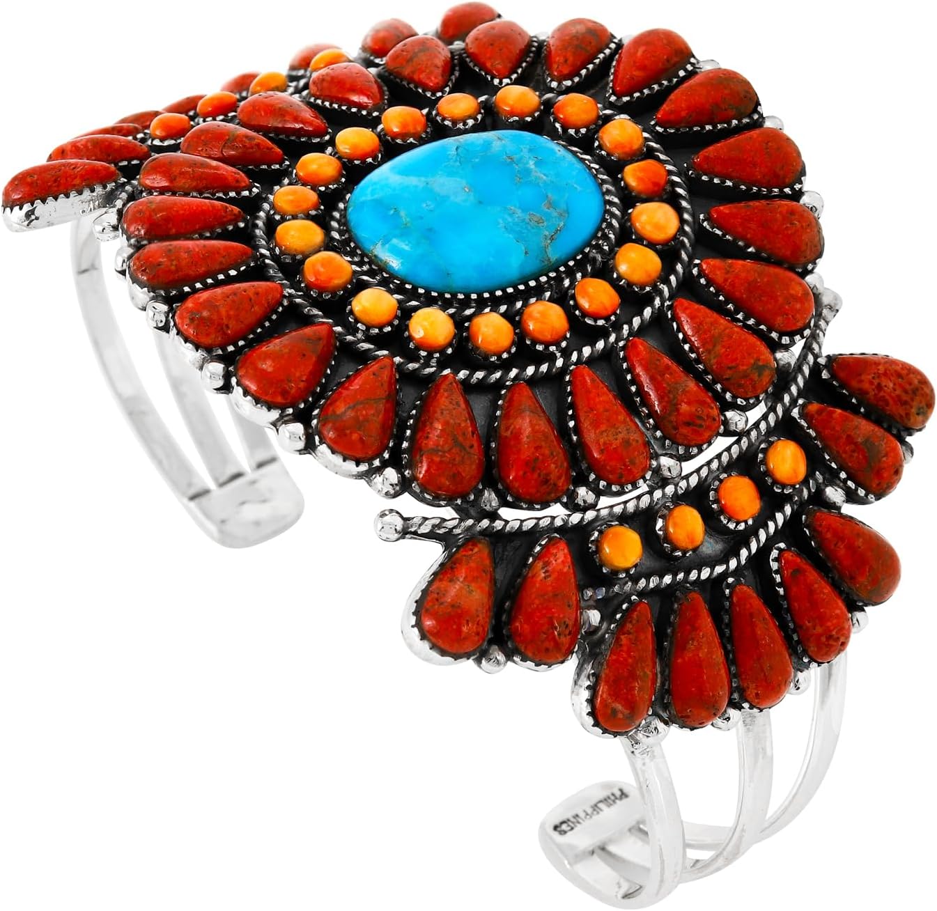 Turquoise bracelet, sterling silver, genuine gemstones, 925.