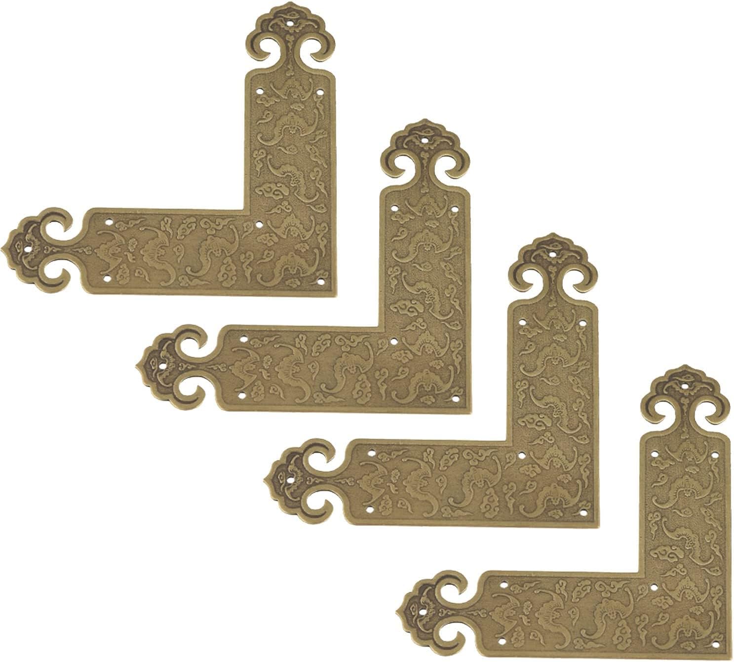 Lote 4 Protectores Esquina Decorativos, para Metal(Bronze)