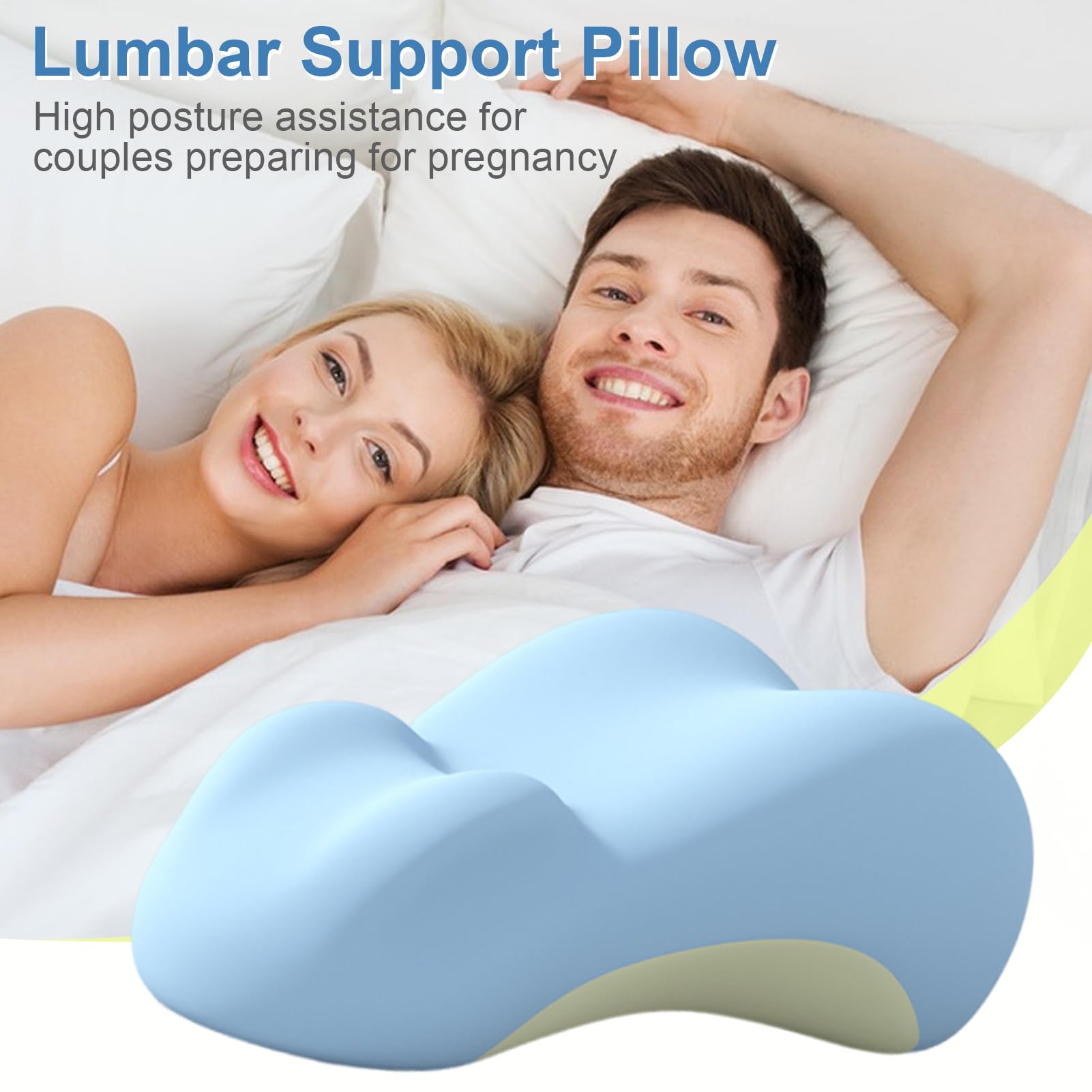 Almohada Confort para Pareja Cojín Ergonómico de Espuma | Almohada para Soporte Lumbar, y Nalgas para Leer, Dormir, Ver TV, Sentarse, Acostarse en Sofá, Cama, Muebles y Dormitorio