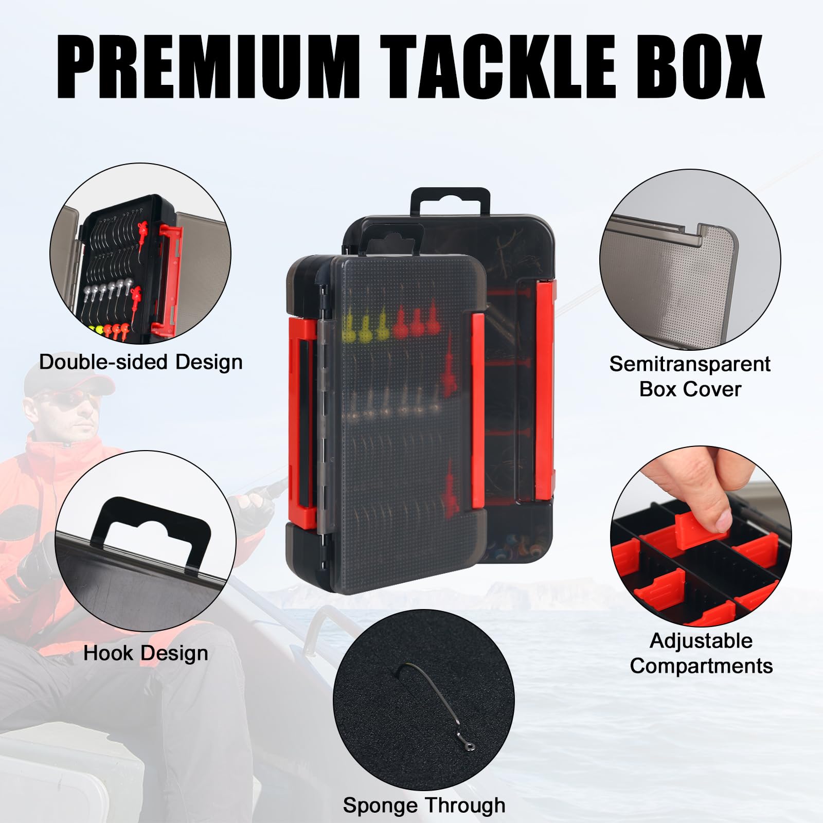 Leeko 198 Pcs Fishing Accessory Set - Tackle Box with Hooks, Weights, Sinker, Spinner Blade - Bass Tackle / Bluegill / Crappie - Image 4