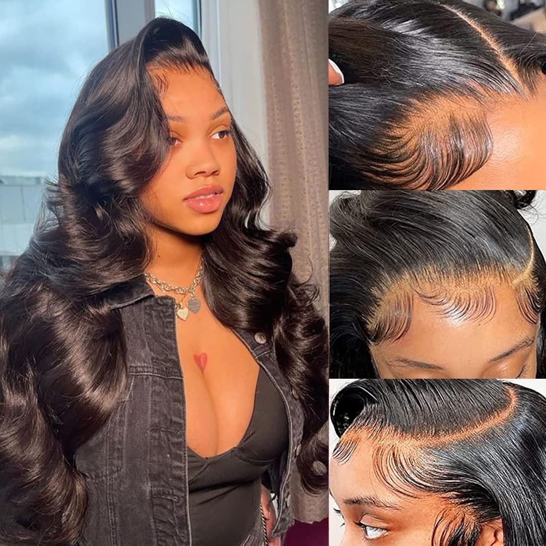 GOMOST 28 Inch Body Wave Lace Front Wigs Human Hair 13x4 HD Transparent Lace Front Wigs Human Hair for Black Women 180% Density Glueless Wigs Human