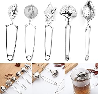 5 Pièces Pince À Filtre À Thé Passoire À Thé Avec Chaîne Passoire À Thé Avec Cuillère À Café Passoire À Thé Coeur Passoire À Thé Haut De Gamme, Filtre À Thé, Infuseur À Thé Pour Thé, Café, Épices