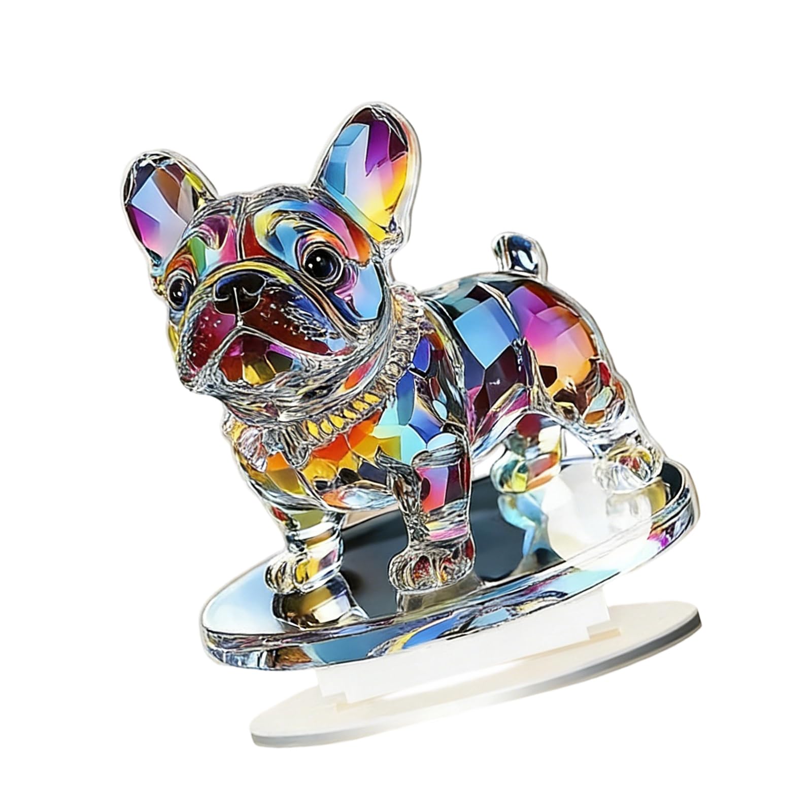 Hredyqw 2D Flat Multicolor Acrylic Animal Sculpture Ornament with Sturdy Base for Home Offices Desktop Shelf Decors Art
