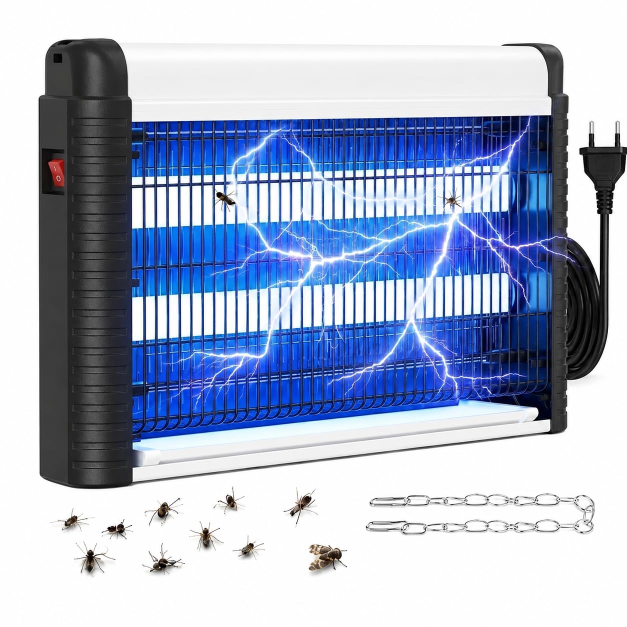 Insektenvernichter Elektrisch 35W, UV Mückenlampe 4000V mit 395nm Licht, Elektrische Fliegenfalle gegen Mücken,Fliegen & Motten