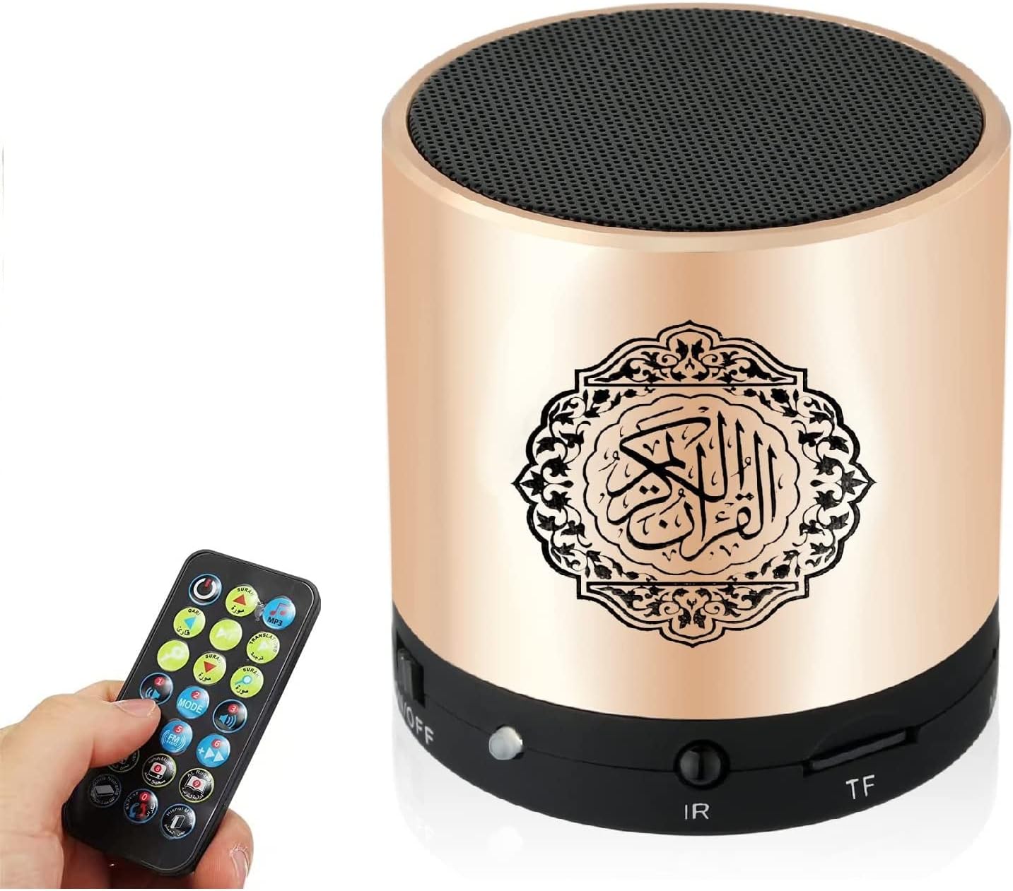 Portable Digital Quran Speaker, MP3 Player, 18+ Recitors and 15 Translations, Remote Control, USB Rechargeable