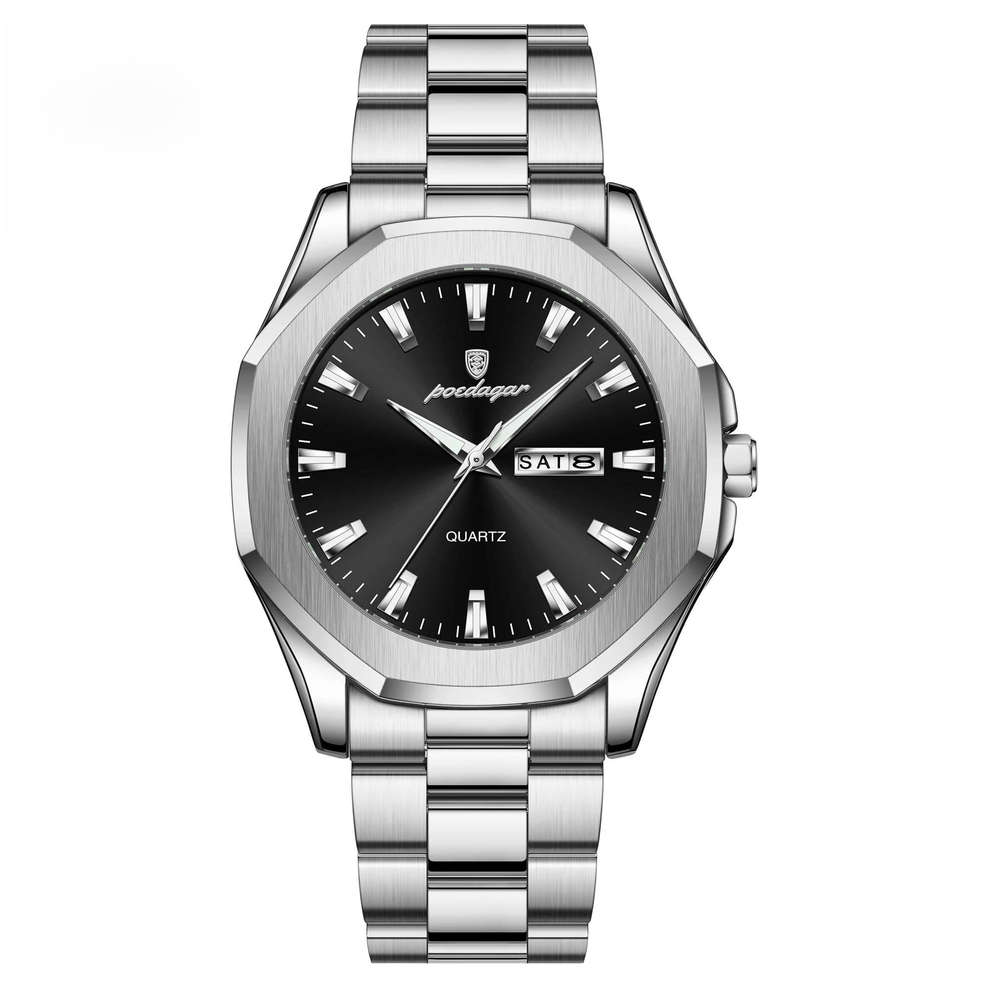 Poedagar Luxury Casual Men Wristwatch Waterproof Luminous Week Date Man Watch Stainless S…
