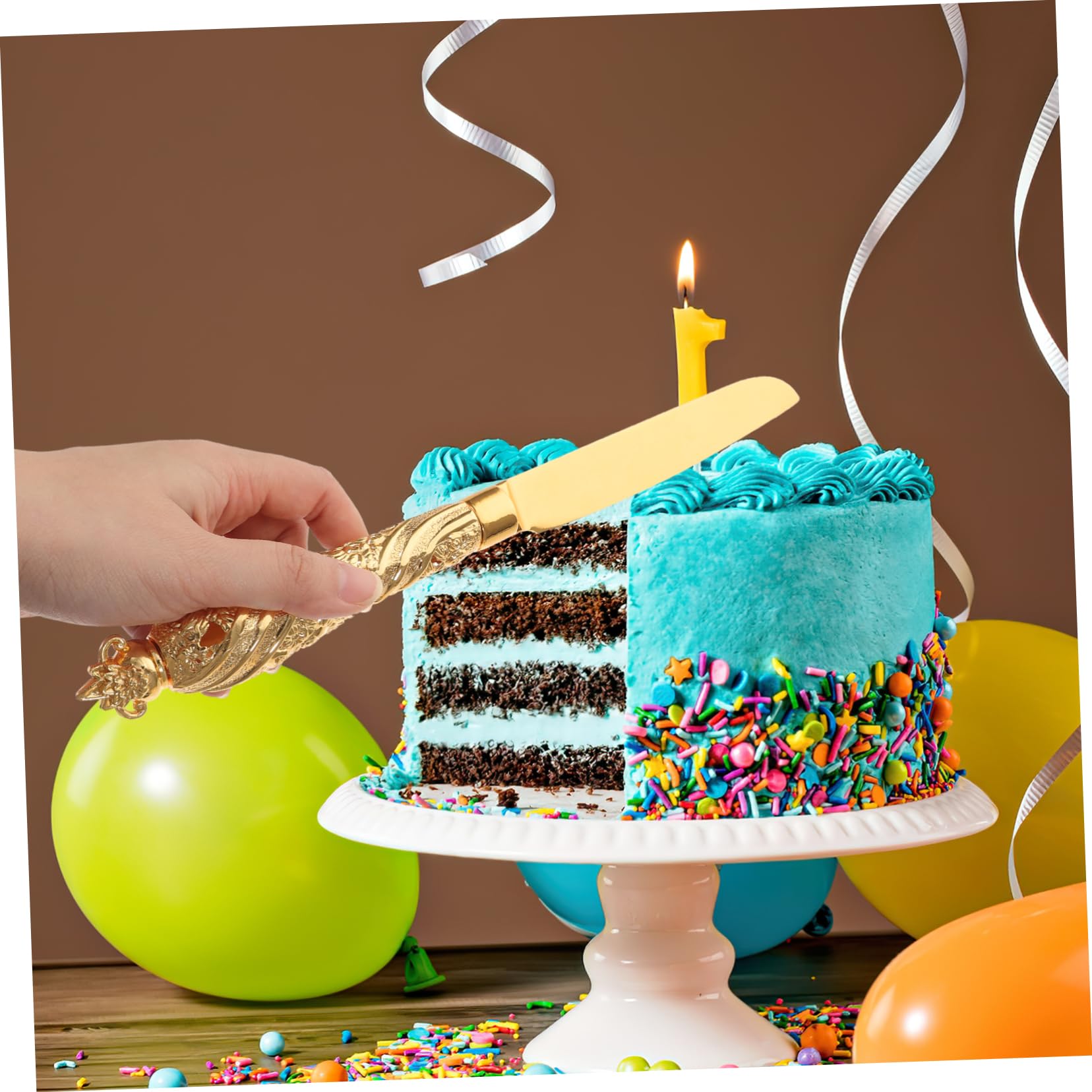 PRETYZOOM 1Set Portable Cake Cutter Spatula Reusable Cake Cutting Tools for Pastries Cookies and Pies for Home Kitchens and Professional Bakeries