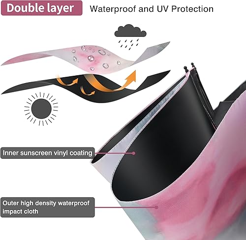 Miniatura 2 de RXHOSIGAY Paraguas ligero con bloqueo UV, perfecto para viajes y uso diario, impermeable y resistente al viento para mujer, color rosa