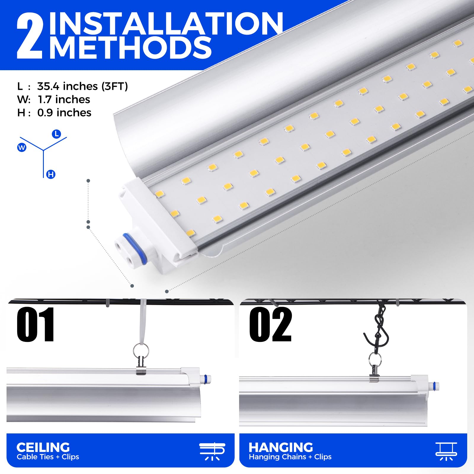 Soporte para plantas con luz de crecimiento, 3 pies T5 5000K 36 W, 3 paquetes LED de espectro completo para interiores, estante para plantas con luz de crecimiento, estante de exhibición de 4 9