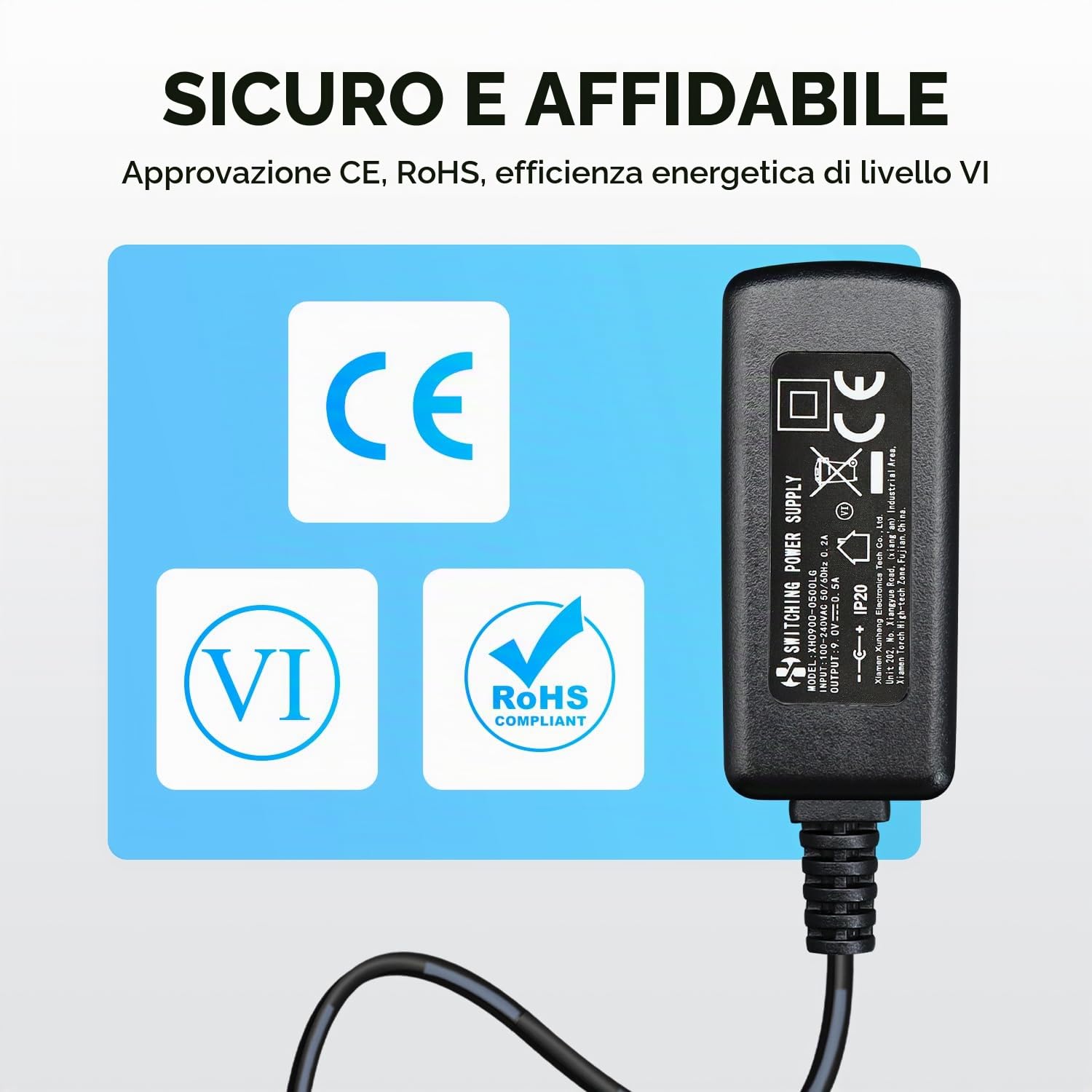 Alimentatore ANLINK 9V 0.5A – Adattatore AC/DC Da 100-240V Con Connettore 5.5×2.1mm, Per Arduino UNO E Altri Dispositivi - 2