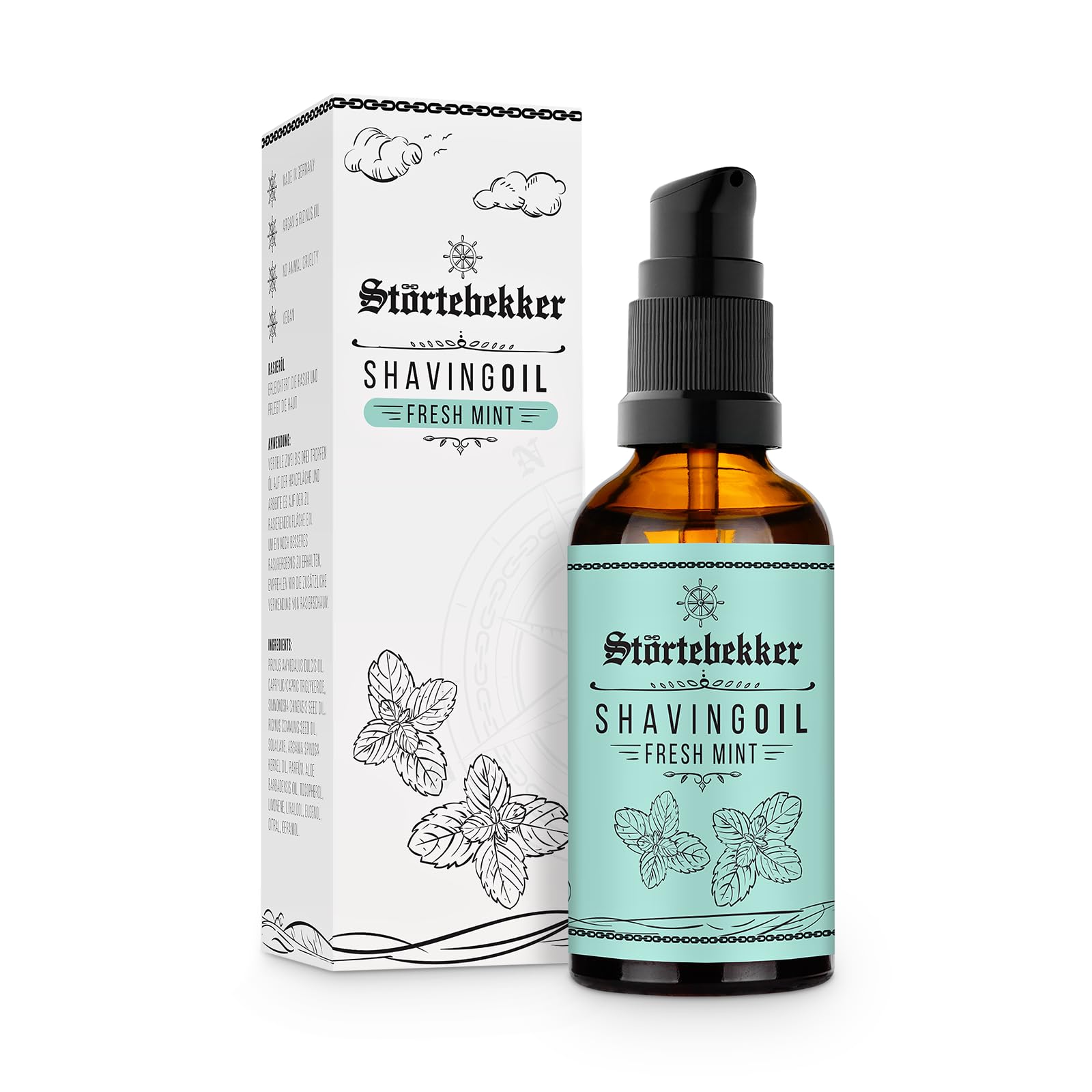 Störtebekker® Premium Rasierhobel All-in-one Set - inkl. Rasierpinsel, Rasierseife, Rasierschale, Rasieröl, Rasierklingen, Rasiertuch, Alaunstein, Bartöl, Bartkamm und Bartbürste - Geschenkidee