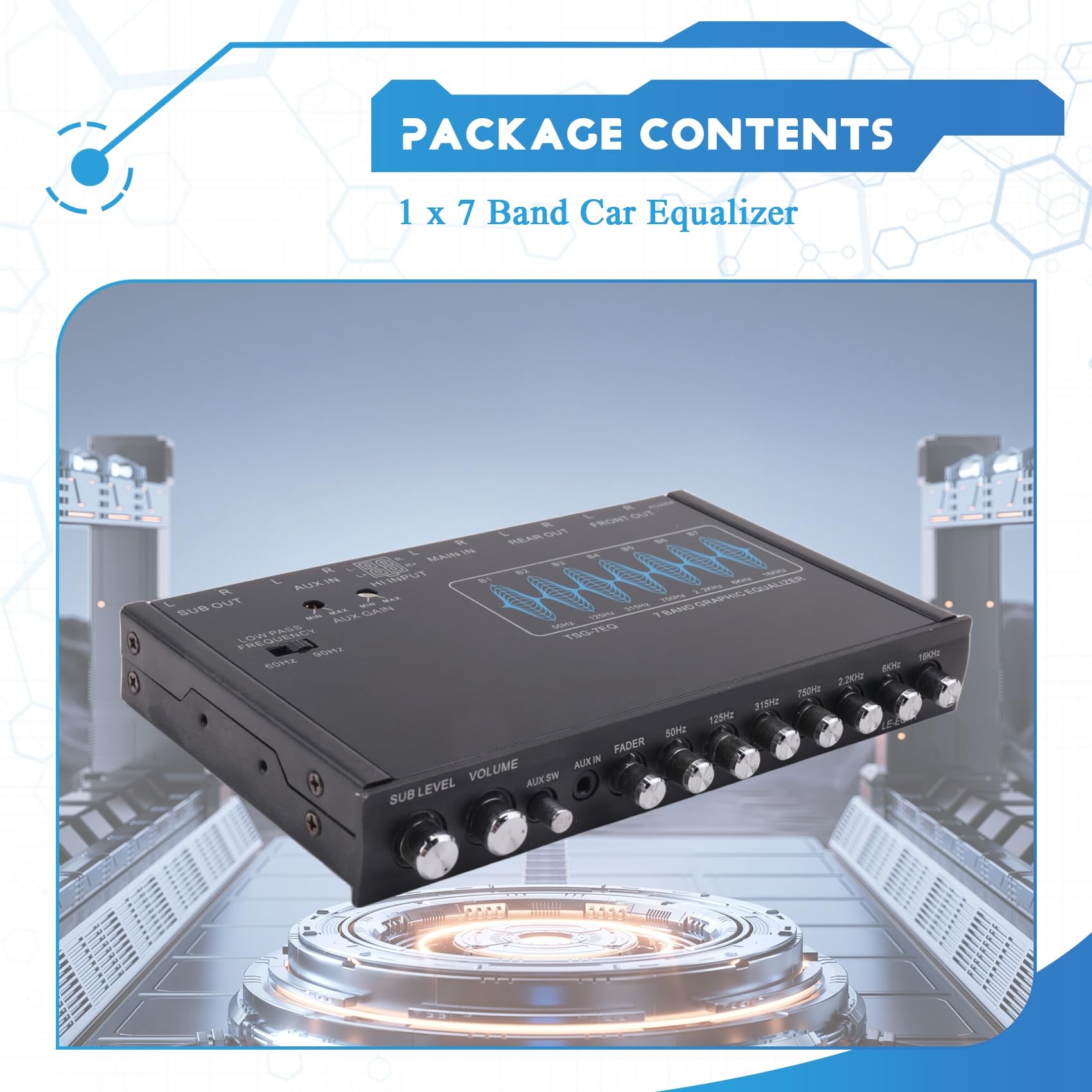7-Band Auto Equalizer Audio EQ Tuning Crossover Verstärker Parametrischer Auto Vorverstärker Audio Equalizer +-12dB