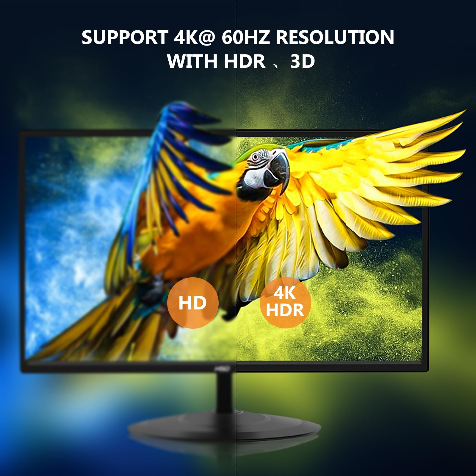 Splitter HDMI 4K a 60Hz 1x4 4:4:4,18 Gbps, splitter HDMI 2.0 alimentato a 4 porte, supporto 1 in 4 out, sincronizzazione 4K 1080P, HDR10, 3D, solo schermi duplicazioni/mirror (non estendibile) per