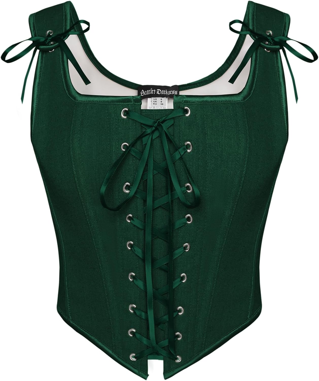 Scarlet Darkness Renaissance Corset Tops for Women Vintage Lace Up Overbust Bustier Bodice