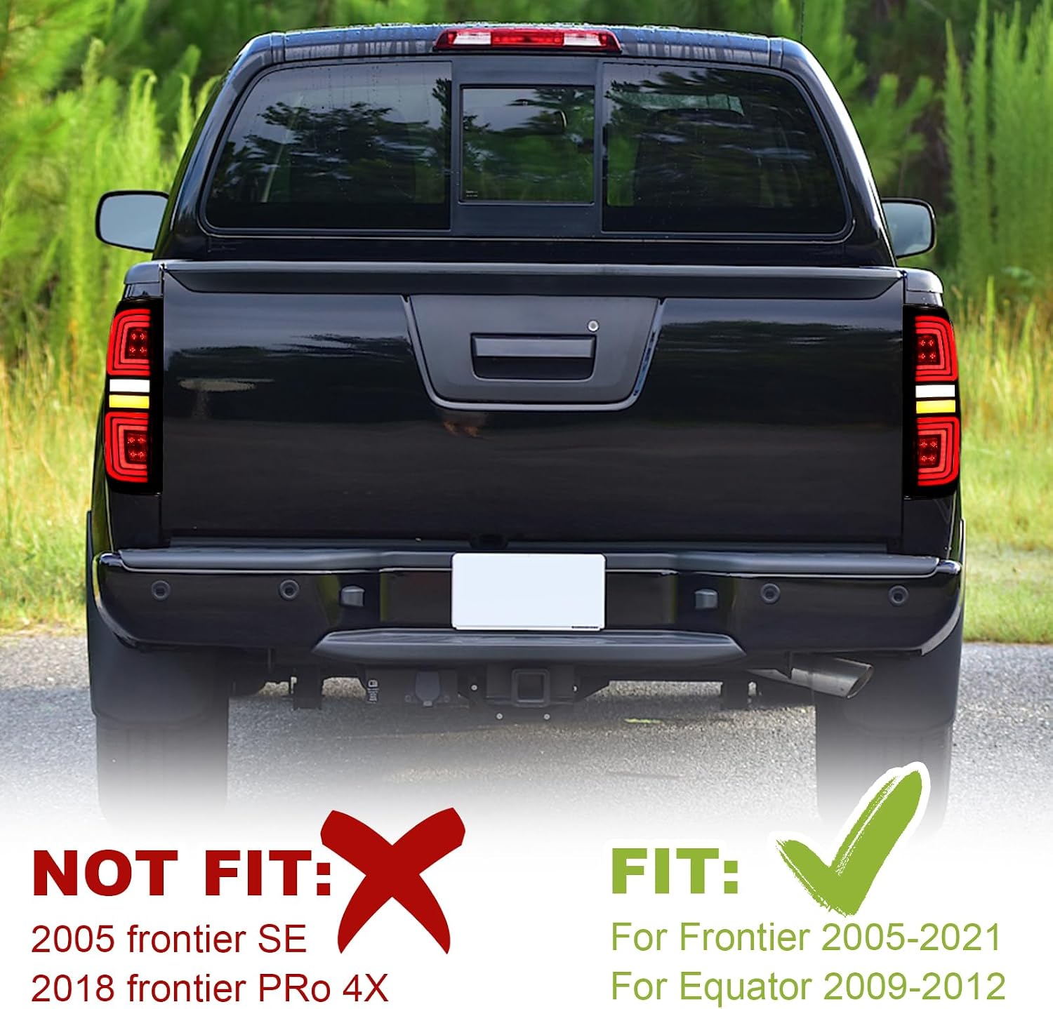 Upgrade LED Taillamp for Nissan Frontier D40 2005-2014 High Brightness Rear Brake Fog Turn Signal Light Assembly for Pickup Trucks Play and Plug Accessories(2C-Type)