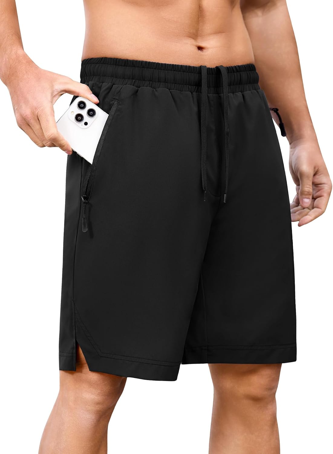 SILKWORLD Running Shorts for Men Quick Dry 9 Inch Basketball Athletic Shorts 2 in 1 Gym Workout Shorts with Pockets - Image 2