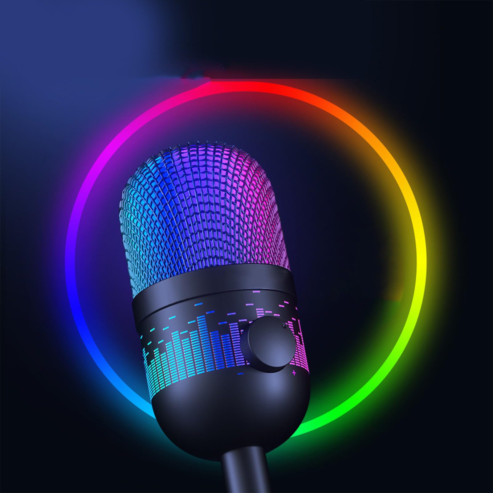 Microfono USB con illuminazione a LED per giochi e streaming, compatibile con PC, computer, console di gioco, accessori per computer