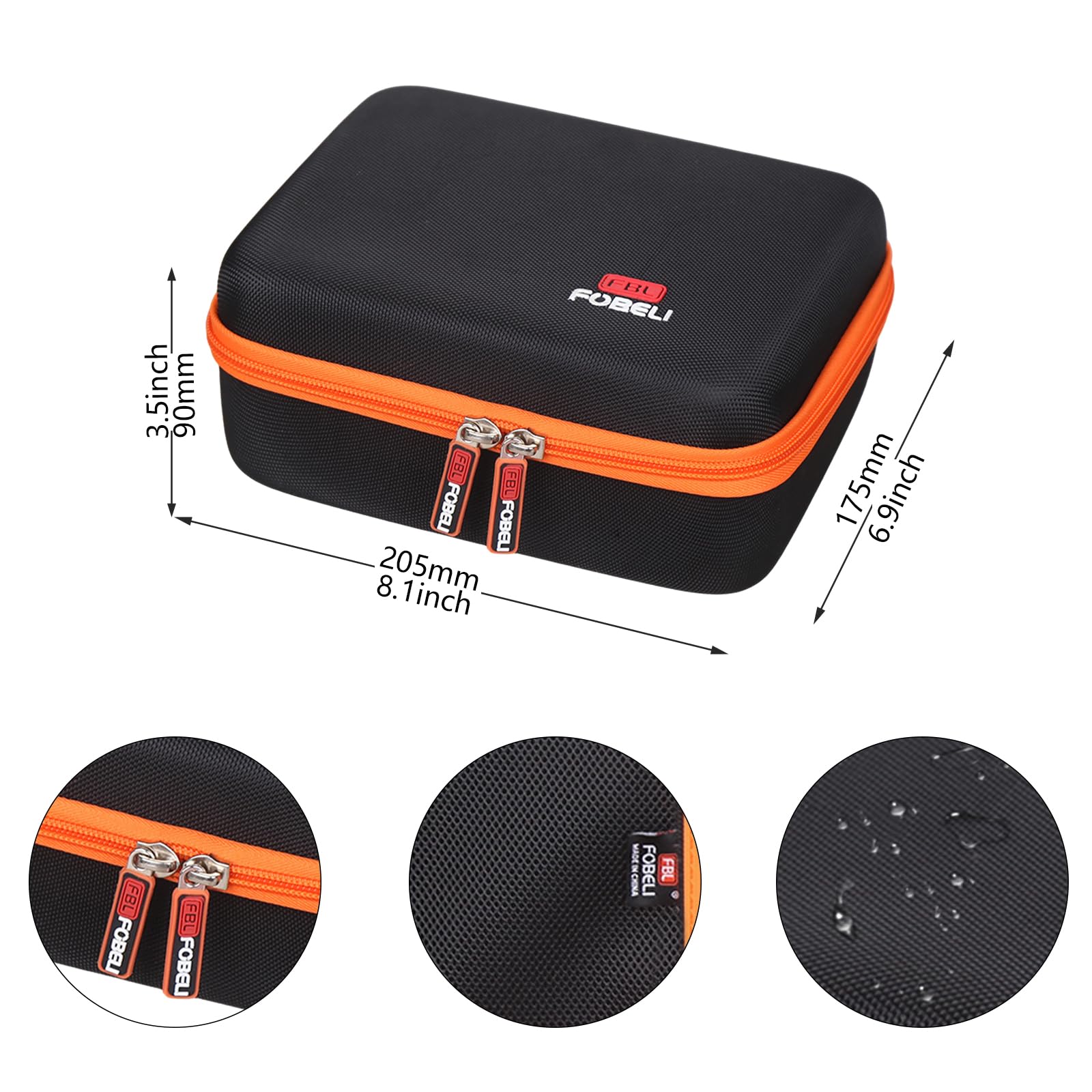 FBLFOBELI Étui rigide pour étiqueteuse industrielle Makeid P31, imprimante d'étiquettes à transfert thermique, support de rangement portable Bluetooth (étui uniquement)
