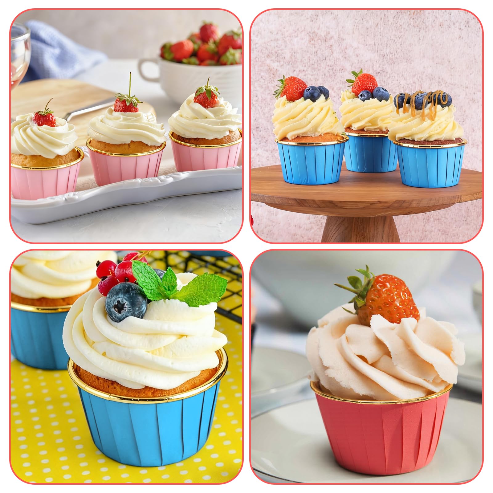 Papierowe foremki do muffinek, 150 sztuk, foremki do babeczek/muffinek z folii aluminiowej, foremki do pieczenia, papierowe babeczek na imprezy