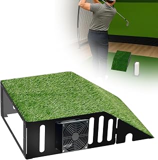 Golf Simulator Projector Cover Enclosure with Turf - Heavy Duty Floor Mounted Golf Sim Enclosure with Quiet Cooling Fan- Total Protection for Your Simulation Setup