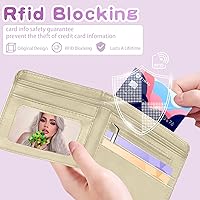 Vista 69 de Cartera de cuero de dibujos animados para mujer, c-mármol azul, Lindo