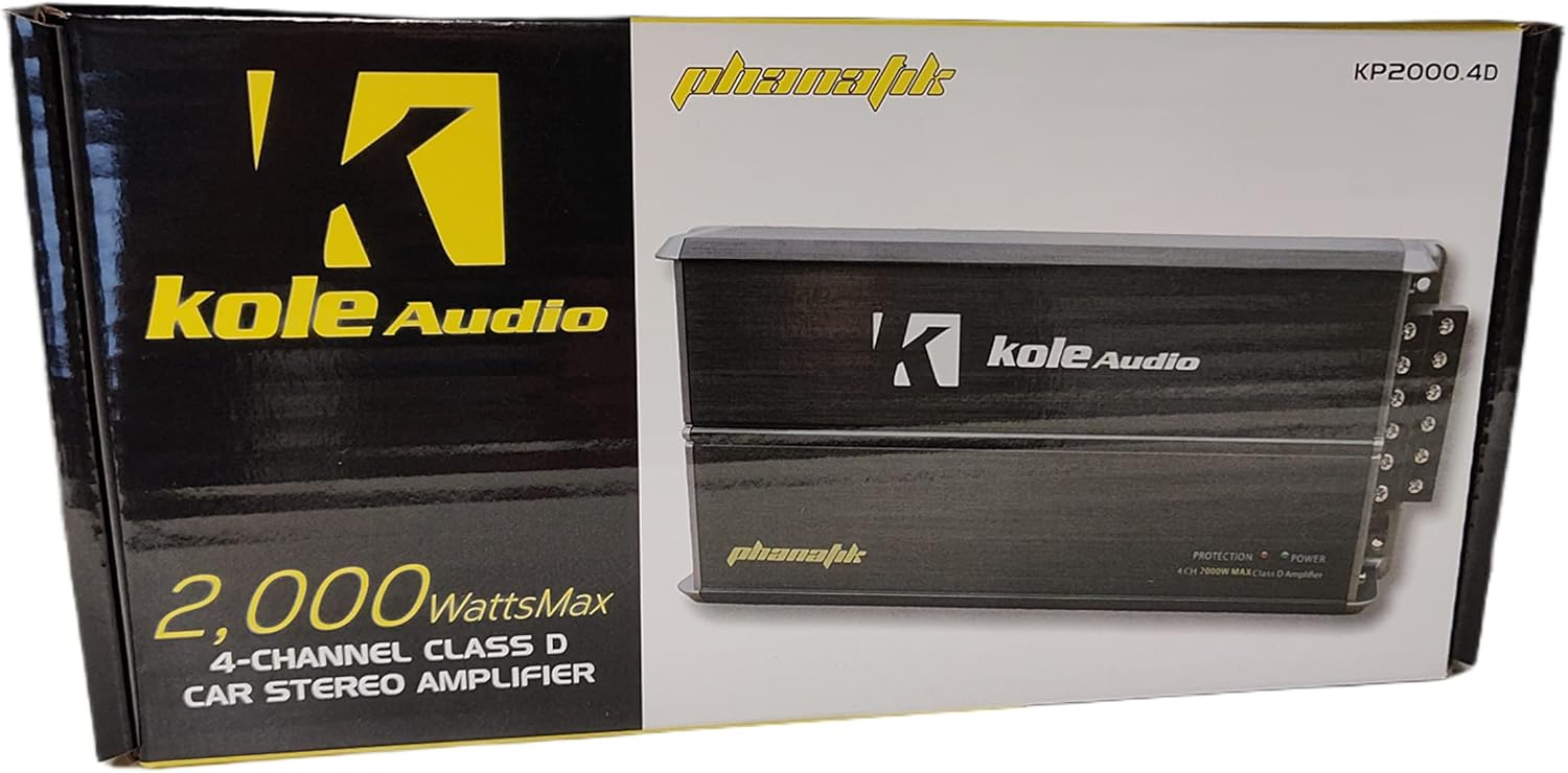 Kole Audio KP2000.4D Compact 4 Channel Car Audio Amplifer