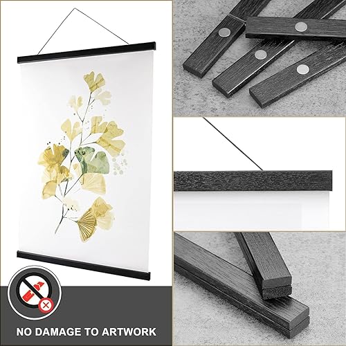 Vista 10 de WITCOLOR - Marco magnético de teca para pósteres, marcos de pósteres, fotos infantiles, mapas, pergaminos, imágenes, obras de arte e impresiones