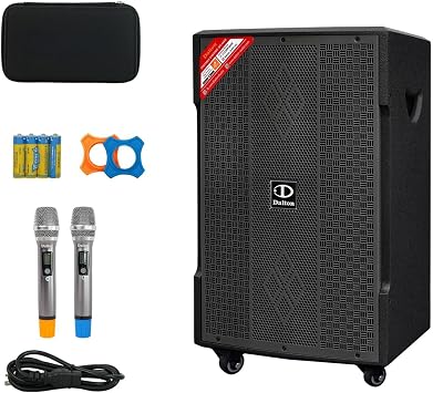 DS12XPro Karaoke Machine Speakers Bluetooth Wireless with Wireless Microphones, Karaoke System Best Machine for Adults Karaoke with Bluetooth Professional Karaoking Dual Speakers Karaoke