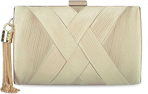 KISSCHIC Elegante bolso de mano con borla para mujer para novia boda graduaciĂłn fiesta de noche Albaricoque, Negro, Azul / Patchwork, Oro, forro KISSCHIC Elegante bolso de mano con borla para mujer para novia boda graduaciĂłn fiesta de noche Albaricoque, Negro, Azul / Patchwork, Oro, forro