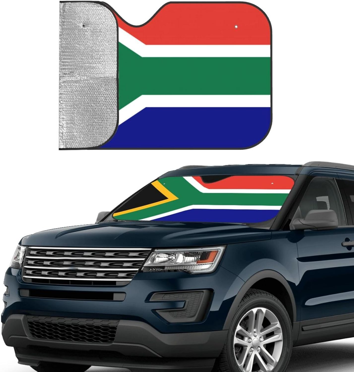South Africa Flag Car Windshield Sun Shade Foldable Car Umbrella Sunshade Cover Protect Vehicle from Uv Sun Car Truck SUV Auto Accessories