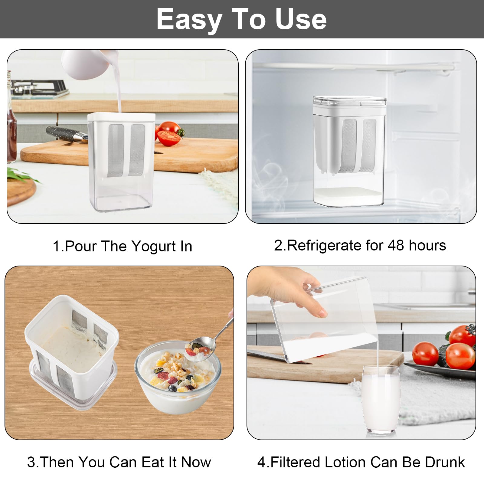 Yogurtiera Lacor HerA 1L Supersilenziosa - Timer 48h, Schermo LED, Per Yogurt, Kefir E Formaggio Fresco - Foto 4