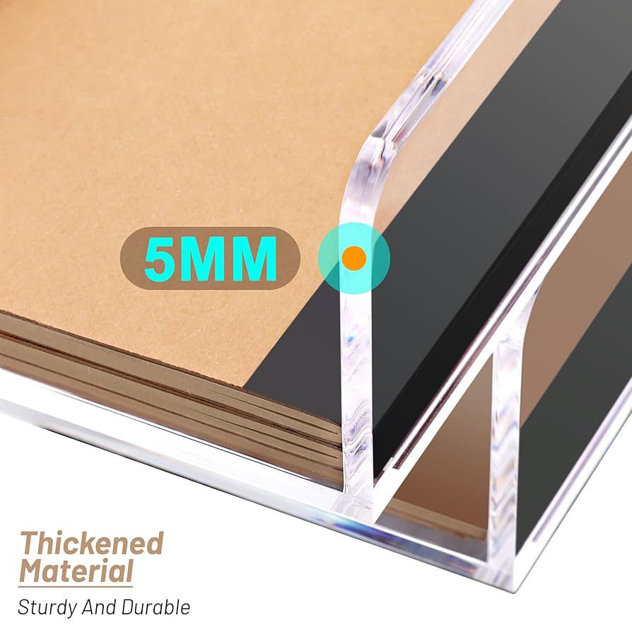 Stackable Clear Paper Trays Holder - Purilit Design Desktop