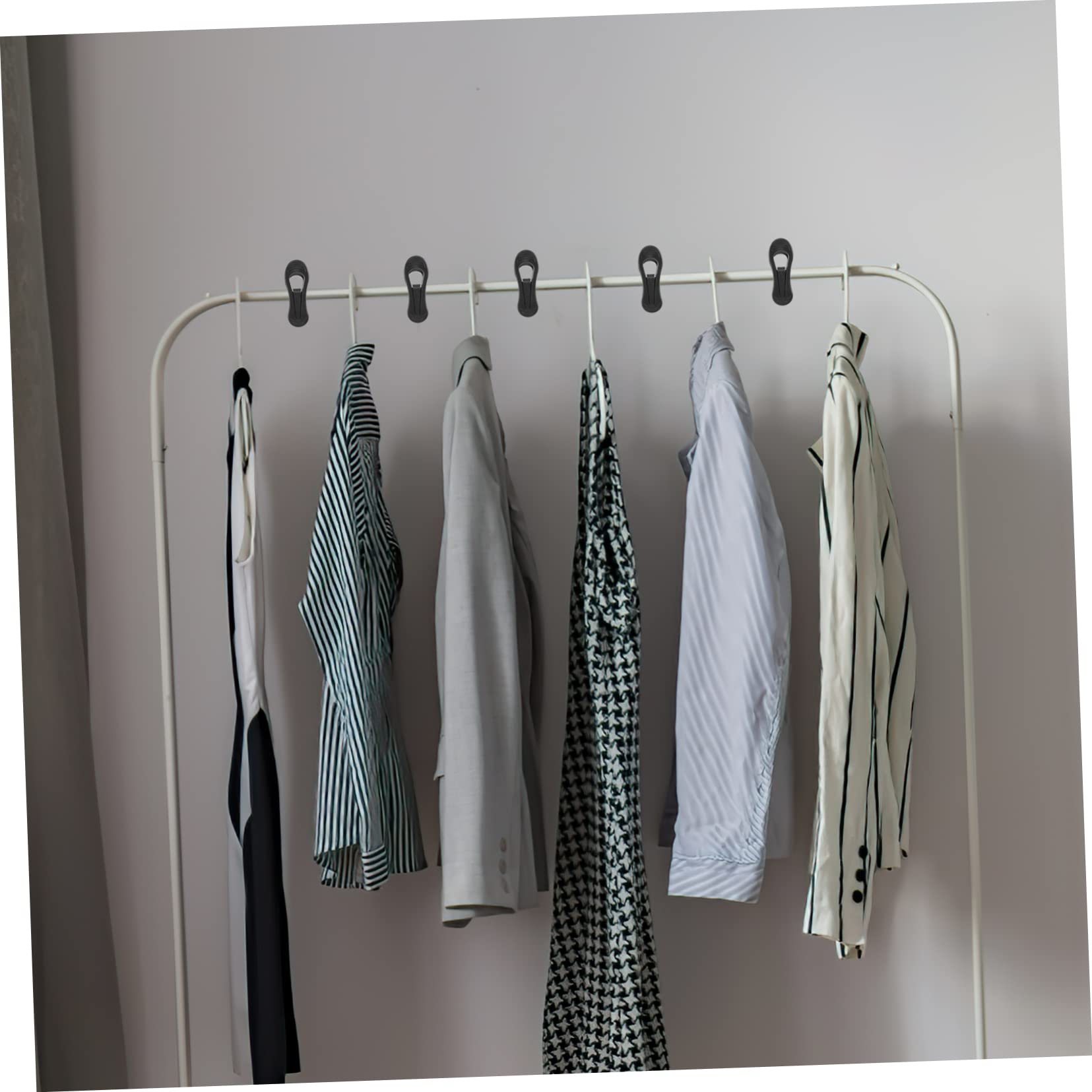 Cabilock 50pezzi Mollette per Bucato in Plastica Multiuso Clip per Grucce Rotonde Robuste e Resistenti per Vestiti Pantaloni Sciarpe e Organizzazione Armadio