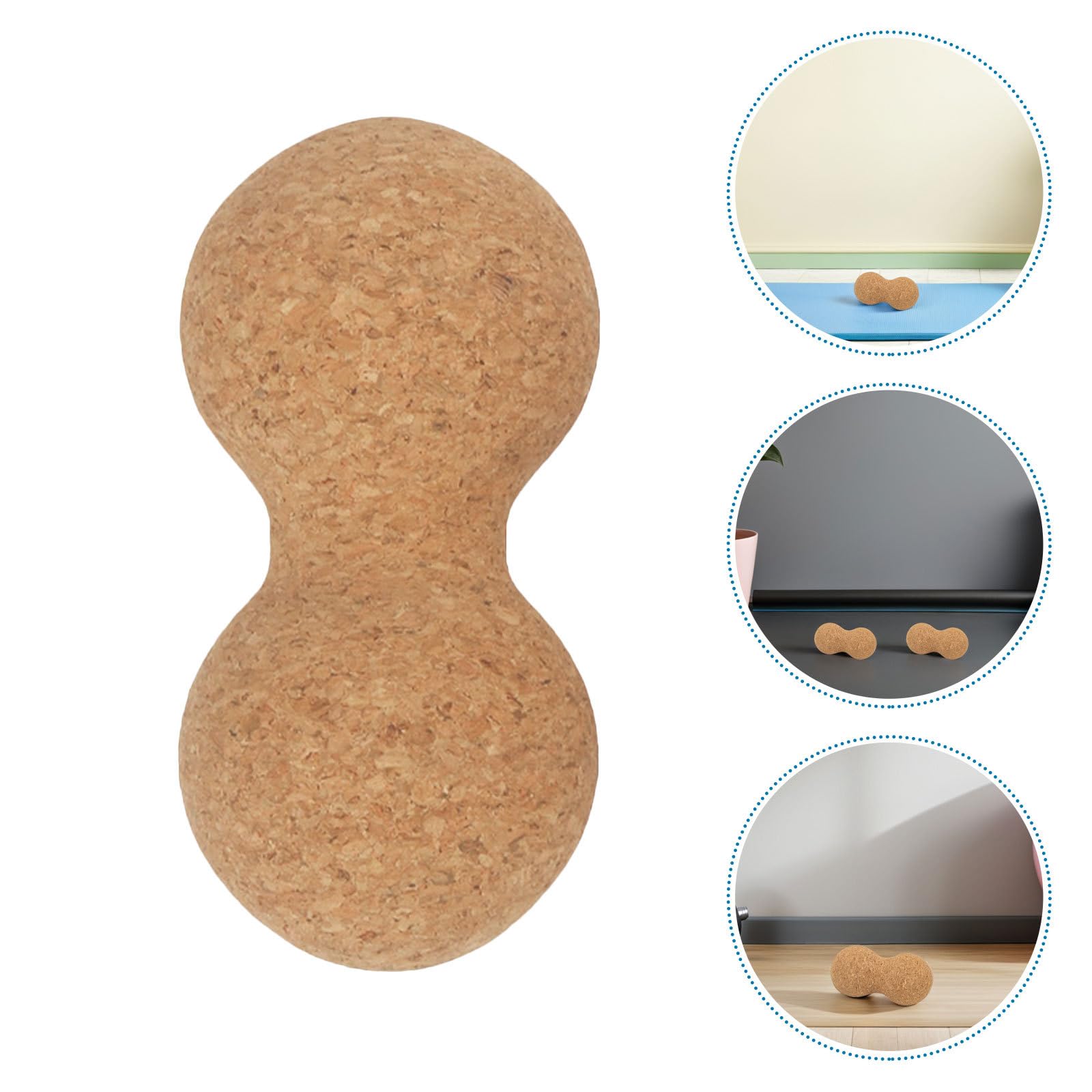 Erdnuss Massageball 2 Stück 6 12cm aus Kork | Tragbare Tiefengewebsmassage für Rücken, Nacken und Fußentspannung, Muskelregeneration, Triggerpunkttherapie