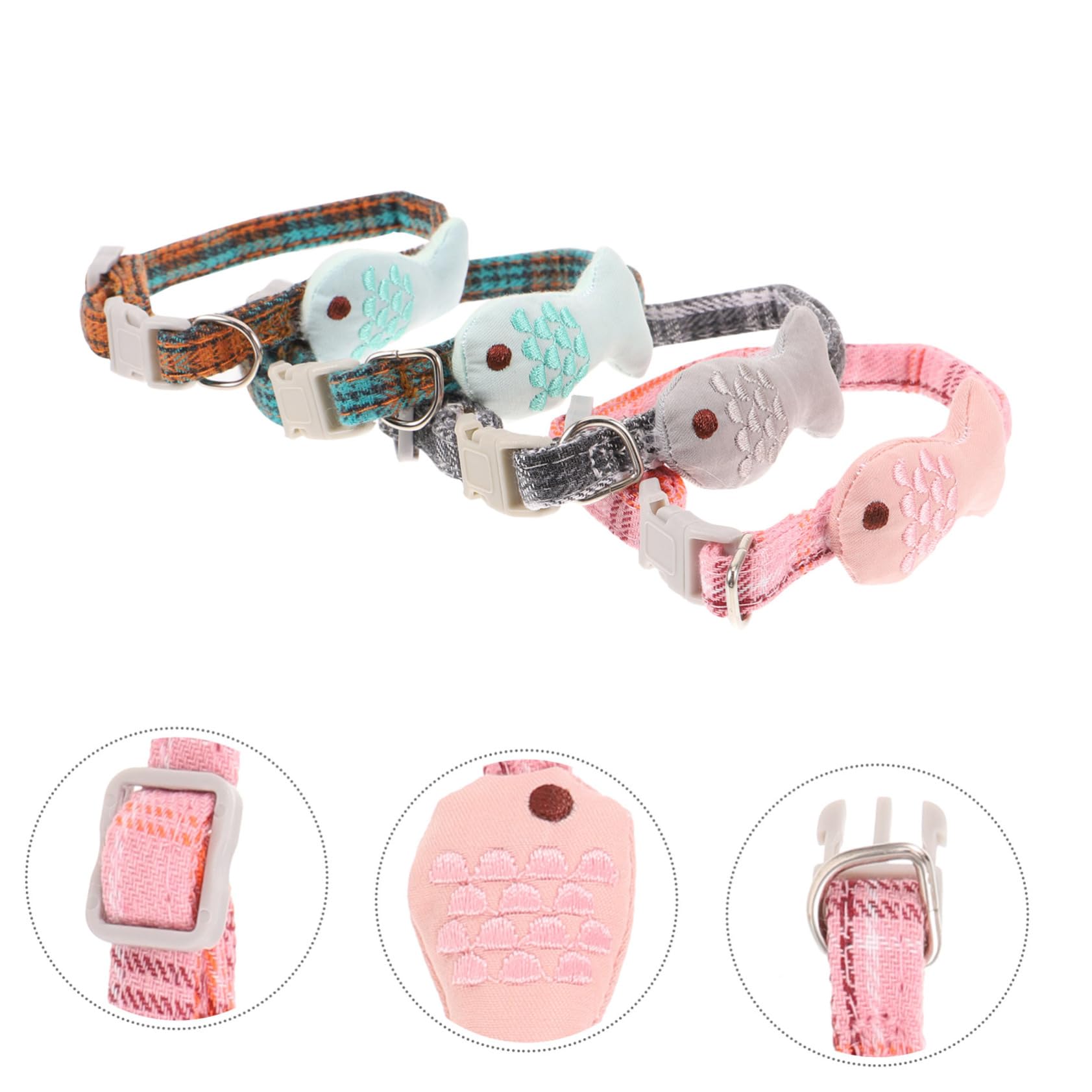 BESPORTBLE 12pezzi Collare Regolabile Per Gatti Forma Di Pesce Set Design Rete Accessori Per Animali Domestici Colorati e Creativi
