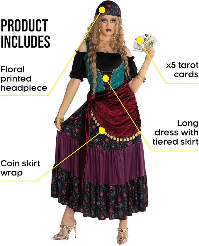 Morph Gypsy Costume Womens Fortune Teller Costume Women Fortune Teller Outfit Halloween