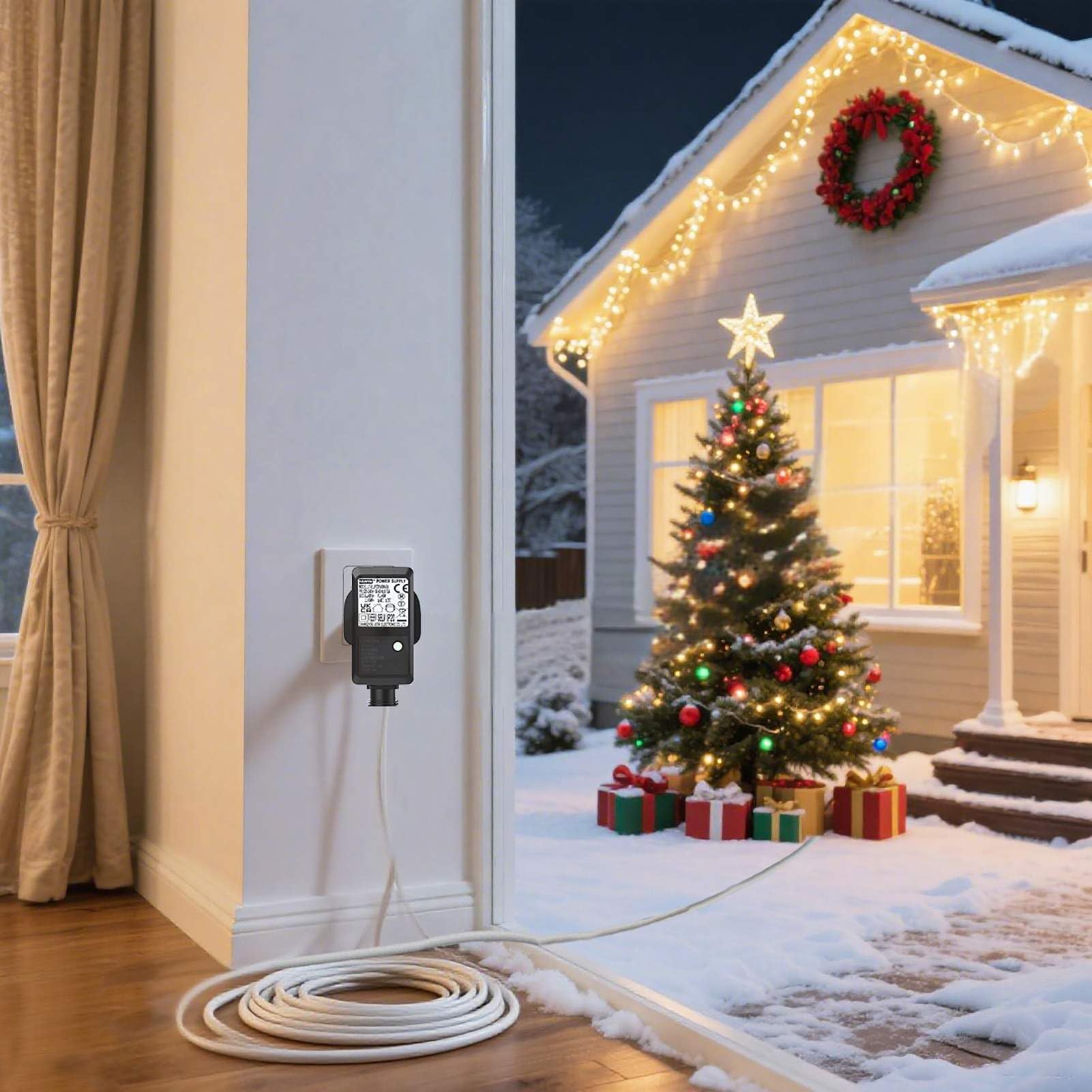 yowin Christmas Lights Extension Cable 10M/33FT Connectors for Fairy Lights 2 Pin Outdoor Light Extension Lead Waterpoof Cable for Garden Festoon String Light Xmas Tree Light - Image 3