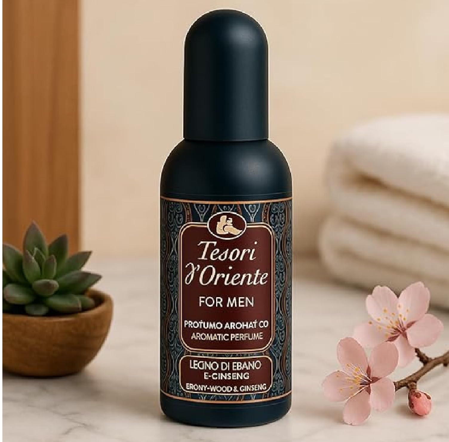 Tesori D'oriente Ebano e Ginseng 100ml, frischer und holzig-aromatischer Duft 3x100ml + Italian Gourmet polpa 400gr