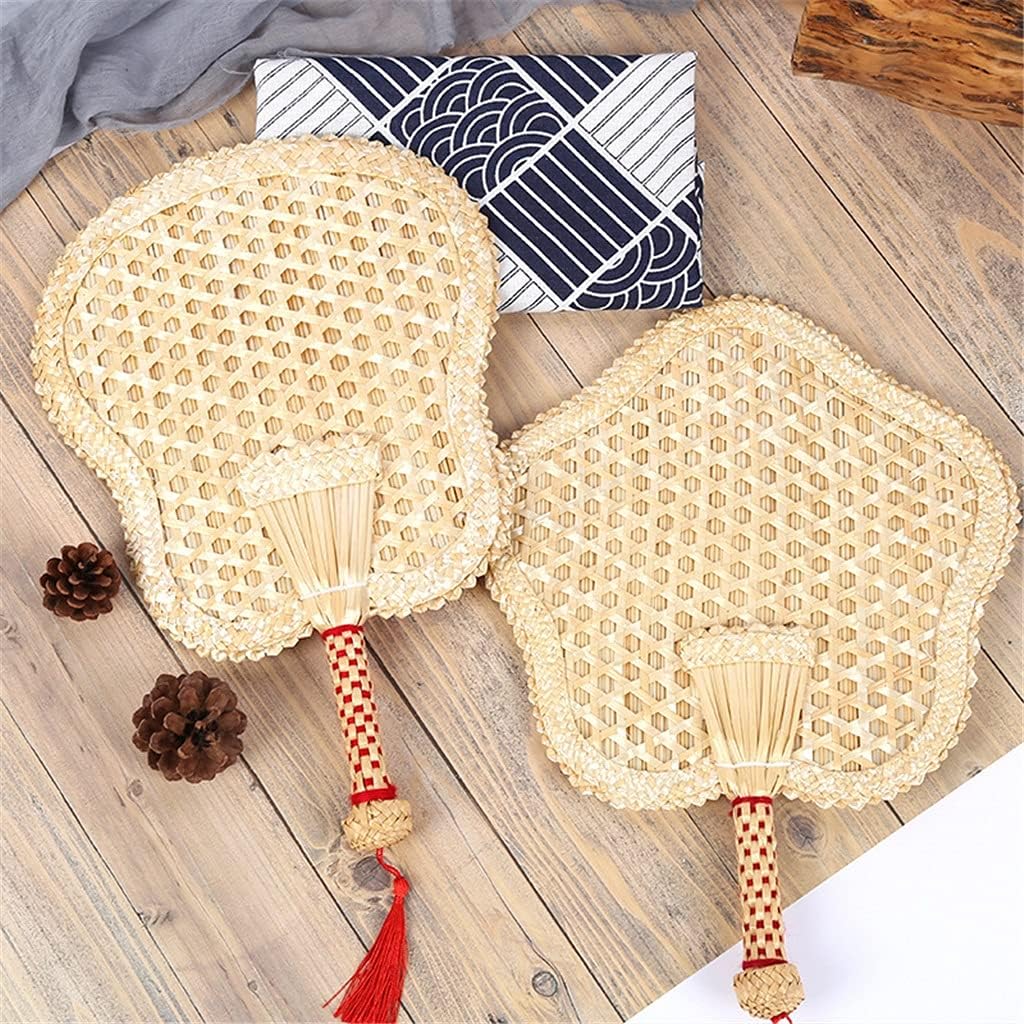 Handmade Fan with Tassels Vintage Hand Gift Weddings Parties Natural Material Big Pu Banana